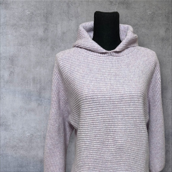 Old Navy Sweaters - Old Navy lavender ribbed knit hooded sweater with a cowl neck.